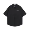 Camisa de Manga Corta con Estampado de Cruz para Hombre Estilo Verano Estilo Callejero Americano Versátil Casual Holgada Cardigan Camisa con Solapa