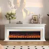 Chimenea Decorativa de Madera Maciza Francesa Gabinete Estilo Americano Chimenea Electrónica Llama Simulada Sala de Estar Arte para el Hogar Gabinete de Exhibición para la Entrada