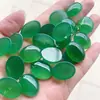 Pendientes de Aro Ovalados para Manualidades con Incrustaciones de Ágata, Base Plana, Anillo Natural Verde Sin Agujero, Colgante Jinhua
