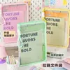 Nova Bolsa Transparente Portátil com Zíper para Arquivos Bolsa de Papelaria Desenho Animado para Estudantes Bolsa de Armazenamento de Alto Valor com Placa de Apoio Atacado