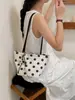 2026 Nuevo Bolso de Cesta de Lunares de Estilo Perezoso de Moda Transfronterizo para Mujer, Versátil para el Trabajo y los Viajes, Bolso de Hombro