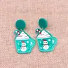 Aretes Personalizados con Fotos, Árbol de Navidad de Acrílico, Sombrero, Botas, Aretes, Elegantes, Aretes de Múltiples Capas, Aretes