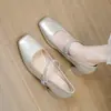 Zapatos de tacón bajo de estilo francés con correa y pedrería tipo hada para mujer, nuevo modelo de primavera 2026, tacón medio grueso, zapatos Mary Jane elegantes y versátiles