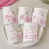 2024 Nuevo Pasador de Amor para el Cabello para Mujer Lindo Rosa Lateral Pinza para Flequillo Pequeño Adorno para la Cabeza Pasador Dopamina