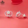 Brincos Clássicos Versáteis Coração para o Dia a Dia Aiful Cobre Banhado a Platina Brincos Modernos em Formato de Coração Presente de Dia das Mães para Mulheres