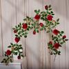 Enredaderas de Rosas Simuladas Encriptadas, Tiras de Flores Falsas, Enredaderas Trepadoras, Colgantes de Pared, Arreglos de Paisajismo, Decoraciones Festivas, de Alta Gama y Realistas
