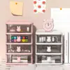 Caja de Almacenamiento de Escritorio Tipo Cajón Pequeño Transparente Plástico de Escritorio Mini Caja de Almacenamiento Caja Organizadora de Papelería Conejo de Dibujos Animados Gabinete