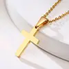 Colar Cruz de Aço Inoxidável Moda Europeia e Americana Unissex Corrente para Suéter Colar Hip Hop Atacado Pn-1479