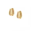 Fivela de Brinco de Bambu com Detalhe em Diamante de Luxo Leve Brincos Femininos de Alto Padrão com Trabalho Pesado Totalmente Cravejados em Diamante em Forma de C Versáteis para o Dia a Dia Acessórios de Brinco Dourado e Prateado Bicolor