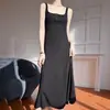 Vestido Chemise para Mulheres 2026 Primavera/Verão Novo Decote Quadrado Longo Slim Fit Versátil Linha A Cinza