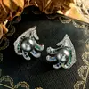 Conjunto de Joias Novas Joias Brincos de Pérola Anel Colar High-End Contas Cinzas Moda Feminina Retro Mercadorias para Atacado