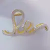 Pinza para el Cabello de Metal para Mujer, Pinza Tiburón de Lujo de Alta Gama, Pasador para Peinados Recogidos, Accesorio para el Cabello con Perlas para la Parte Trasera de la Cabeza