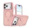 Adecuado para Apple Iphone18Pro Color Brillante Tipo Piel Mate Magnético Funda de Teléfono Samsung S26Fe Soporte Anti-Caída Cubierta