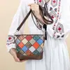 Bolso de Mujer de Costura Nueva Transfronterizo Bolso Tote Cuero Genuino Bolso Pequeño Simple Piel de Vaca Diamante Bohemio Bolso de Hombro Cruzado