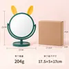 Espelho de Maquiagem Fofo com Orelhas de Gato de Mesa Unilateral HD Giratório Espelho de Penteado Coração de Menina Quarto Mesa Beleza Espelho de Princesa