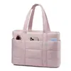 Bolso de mano grande de plumón para mujer, ligero, bolsa de mano tipo tote para viaje con cremallera, bolsa de mano tipo tote ligera y esponjosa