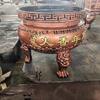 Quemador de Incienso Grande Papel para Quemar Incienso Interior y Exterior Templo Taoísmo Salón Ancestral Nanguan Adoración Sacrificial Hierro Fundido Redondo
