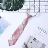 Corbata Estilo JK Japonés para Mujer, Sin Coser Estilo Perezoso Universitario Accesorio de Camisa Uniforme Artículo Pequeño Corbata a Cuadros de Uniforme Escolar Estudiante
