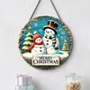 Adornos Navideños Creativos Transfronterizos Artesanías de Madera Cartel Redondo para Puerta Serie Colgante de Madera 20Cmos Colgante