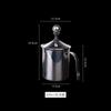 Batedor de leite de aço inoxidável mixer manual café leite fresco 400/800ml batedor de dupla camada batedor de leite