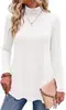 Camisetas Europeas y Americanas Transfronterizas de Amazon Otoño/Invierno 2026 Nuevas de Cuello Alto de Manga Larga de Color Sólido Casual Camiseta Básica para Mujer