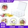 Caja de Almacenamiento Transparente para Bolsitas de Té de Acrílico Transfronteriza Multifuncional Tapa abatible 4 compartimentos 6 compartimentos Organizador de Almacenamiento Compartimentado de Escritorio