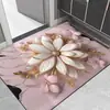 Alfombra Decorativa de Entrada Floral Tridimensional de Tierra de Diatomeas, Absorbente de Agua, Resistente a la Suciedad, Antideslizante