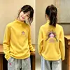 Blusa de base para meninas outono e inverno média e grande crianças meninas bebê roupa íntima gola alta estilosa infantil quente top t