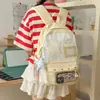 Mochila escolar nueva, dulce y elegante, con estampado de lunares y estrellas, suave y linda, estilo coreano, moderna y juvenil, perfecta para estudiantes y salidas