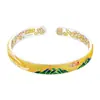 Prata Pura 9999 Cor Esmalte Mil Li de Rios e Montanhas Raposa Pulseira de Prata Esterlina para Mulheres Aberta Sólida Novo Estilo Chinês Pulseira de Prata Presente