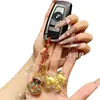 Llavero de Cobre Esmaltado Filigrana Chapado en Oro con Forma de Calabaza, Accesorio de Alta Gama para Pareja, Llavero Creativo, Regalo para Clientes