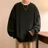 Coleção Primavera/Outono 2026: Moletom Oversized com Gola Redonda para Homens, Novo Estilo Primavera/Outono, Blusa de Manga Longa Lisa para Casais