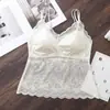 Camisola Sexy de Encaje Francés Chaleco Pequeño Copa Integrada de Látex Sin Tirantes Espalda Hermosa Cómodo Transpirable Ropa Exterior Ropa Interior Versátil