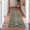 Alfombra para Pasillo de Sala de Estar, Alfombra Larga Lavable, Felpudo Resistente a Manchas, Alfombra Lavable Estilo Persa Imitación Cachemir Transfronteriza