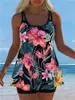 2027 Nuevo Traje de Baño Tankini de Comercio Electrónico Transfronterizo Europeo Sexy para Mujer de Dos Piezas Cubre Vientre con Tirantes Traje de Baño de Playa para Mujer