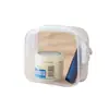 Bolsa Cosmética Transparente, Bolsa Portátil de Gran Capacidad para Almacenamiento de Productos para el Cuidado de la Piel, Neceser Impermeable, Bolsa de Almacenamiento Blanca con Doble Cremallera