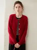 Moda suéter de cachemira grueso de punto fino con cuello redondo para mujer, adelgazante, para commuting, otoño e invierno, abrigo de punto nuevo