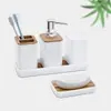 Conjunto de Banheiro Seis Peças Simples e Estiloso, Conjunto de Copos para Lavar, Conjunto de Armazenamento para Banheiro de Hotel e Casa, Modelo Personalizado