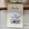 Nuevo Pasador de Pelo Ovalado Dulce Estilo Coreano para Niños, Pasador Lateral de Dibujos Animados, Lindo Broche a Presión de Botón