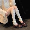 Calcetines de verano ultrafinos de malla con protector solar para piernas, con encaje, estilo ballet japonés, de color liso