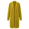 Cardigan de tricô com nervuras de veludo Andy estilo europeu e americano para mulheres, temu, Cardigan Duster de gola V sem botões, casaco de frente aberta