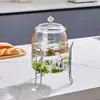 Jarra de agua fría portátil de gran capacidad PET transfronteriza con grifo para refrigerador, dispensador doméstico de bebidas de té de frutas, jarra de agua fría sellada