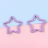 Macaron de Hierro Pintura en Spray Colorida Estrella de Cinco Puntas Llavero Accesorios para Joyería DIY Colgantes para Bolsos Hechos a Mano