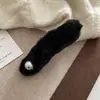 Presilha de Cabelo de Pelúcia com Contas Maillard para Mulheres, Presilha de Bico Grande para Nuca, Pinça Garra de Pelúcia de Alta Qualidade