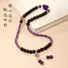 Pulseira Pixiu de Ametista Natural para Meninas, Nova Pulseira de Pau-Rosa Dourada Estrela Estilo Chinês, Pulseira Dupla Círculo Flor para Melhores Amigas