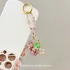 [Cuando las Uvas Están Maduras] Linda Cadena para Teléfono Móvil de Racimo de Uvas Rosa y Morado con Diamantes Brillantes Colgante Pequeño y Exquisito Llavero Colgante