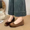 2026 Nuevos Zapatos Mary Jane de Otoño con Lazo de Boca Baja Cuadrados de Punta Estilo Coreano Simple Cuña de Terciopelo Zapatos de Temporada Única