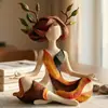 Nuevo adorno de resina transfronterizo: Figura de chica de yoga con armonía interior, artesanía de resina, suministro directo de fábrica