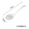 Cuchara de sopa de cerámica comercial, cuchara de servir grande de mango largo, cuchara de sopa espesa para hotel y restaurante, cuchara de café