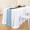 Camino de mesa de gasa en verde salvia perla para decoración de mesa de banquete de bodas, disponible en ocho colores, directo del fabricante, venta al por mayor